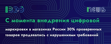 С момента внедрения цифровой маркировки в магазинах России 30% проверенных товаров продавались с нарушениями требований